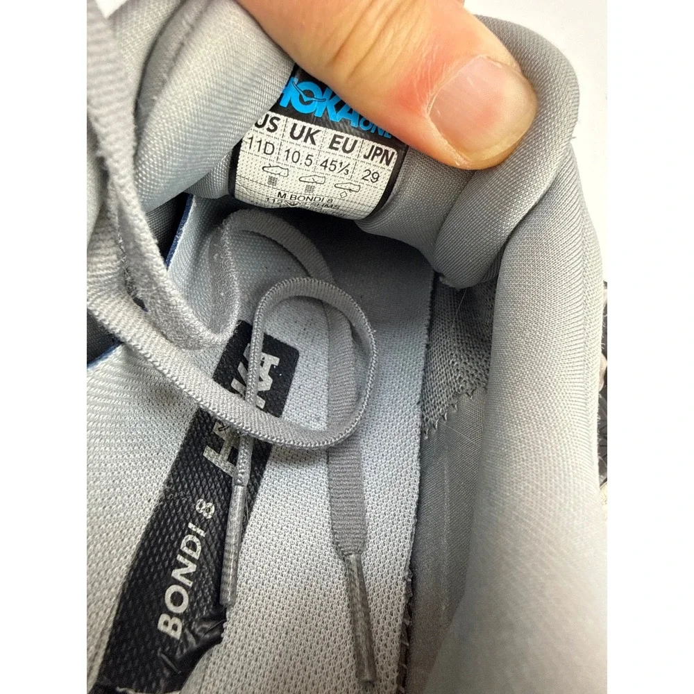Hoka Bondi 8 Mens Running Shoes Grey Black Road Sneakers Low Top